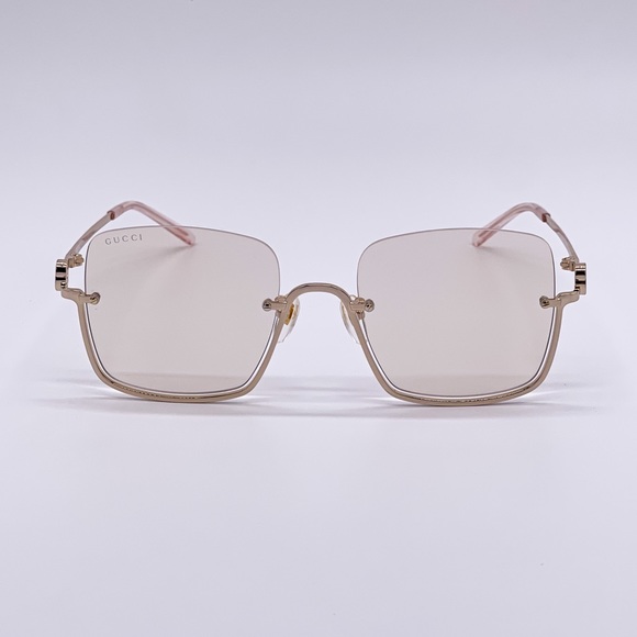 NEW GUCCI GG1279S 004 NEW COLLECTION WOMEN GOLD CREAM SQUARE SUNGLASSES GUCCI main image 4